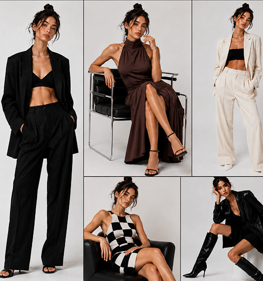 Luna Rivera fashion model lookbook board