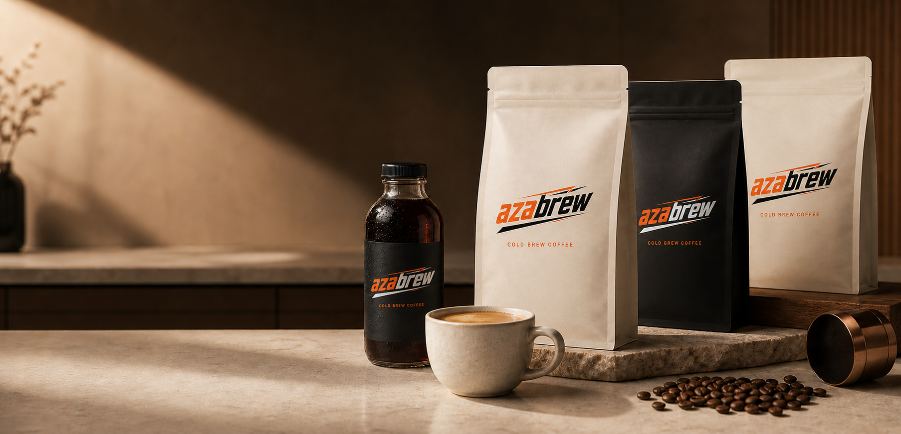 AZABREW coffee packaging product lineup